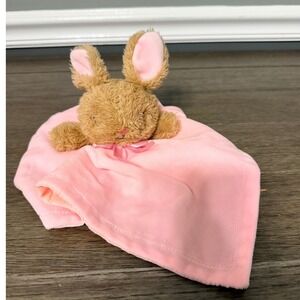 MTY International Pink‎ Bunny Rabbit Baby Security Blanket Plush Lovey
